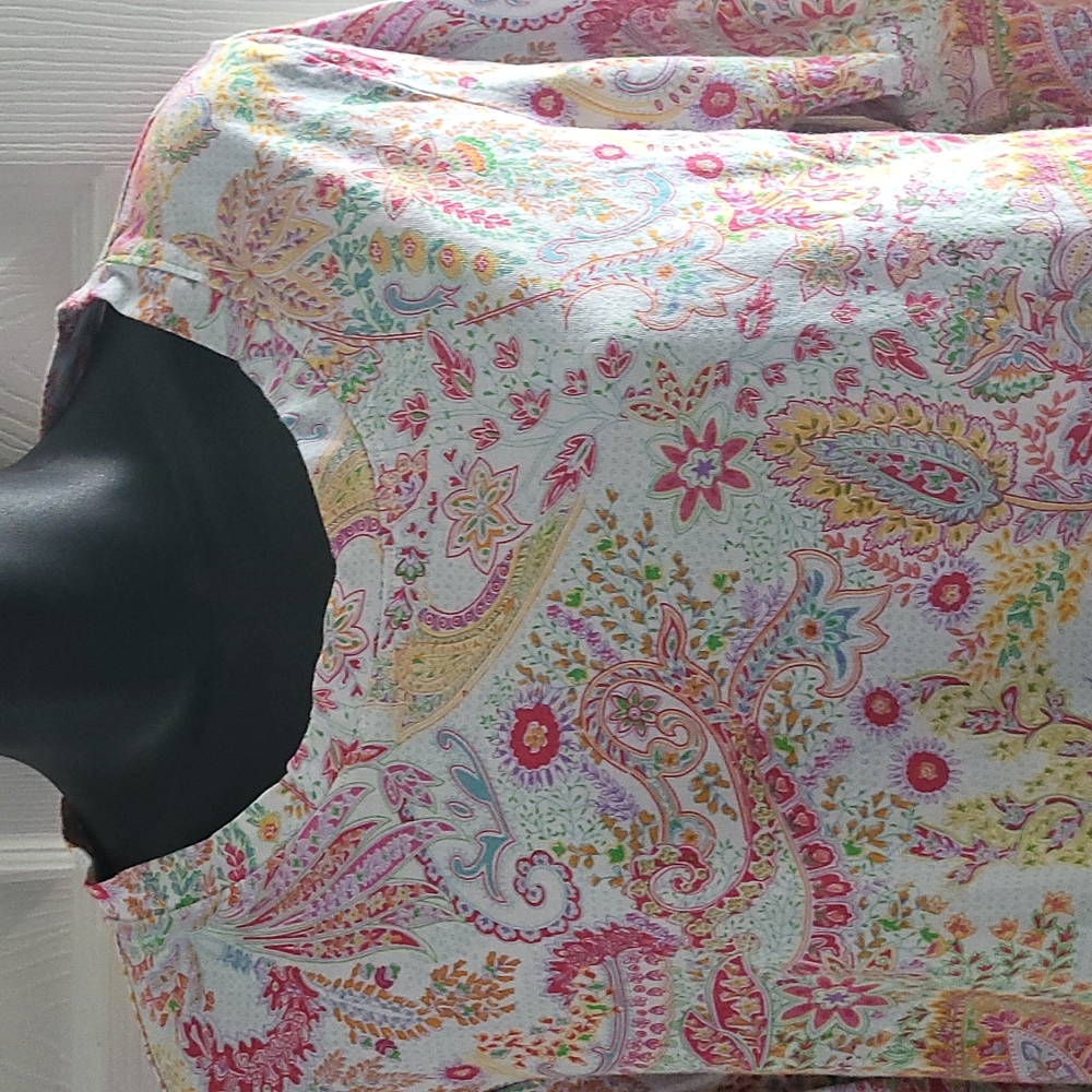 Orvis women's top multicolor floral paisley size L